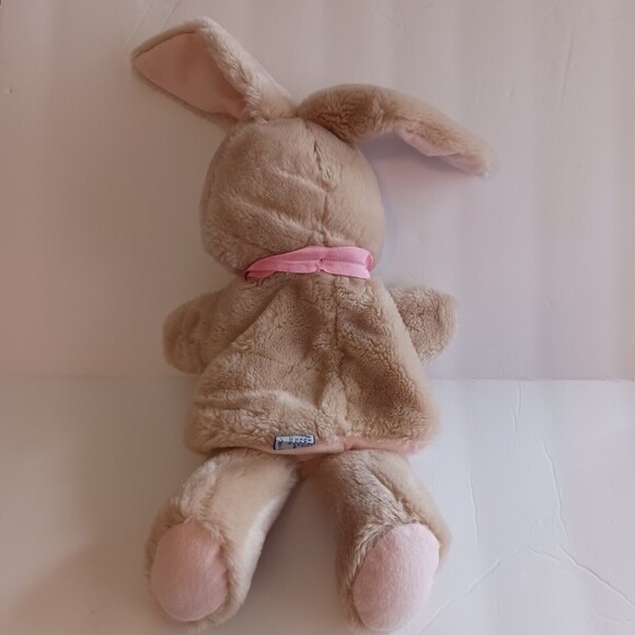 Vintage 1986 Mattel Emotions Beige Soft Bunny Hand Puppet Pink Nose Rabbit - Picture 6 of 11